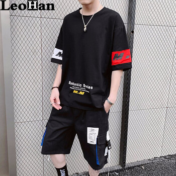 LeoHan 短袖 男士T恤 DS402黑色 