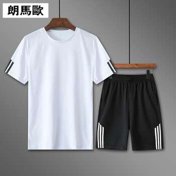 朗馬歐（LANGMAOU） 五分袖 男士T恤 白色 