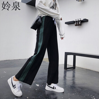 姈泉（NINQANG） 高腰 闊腿褲 女 長褲 休閑褲