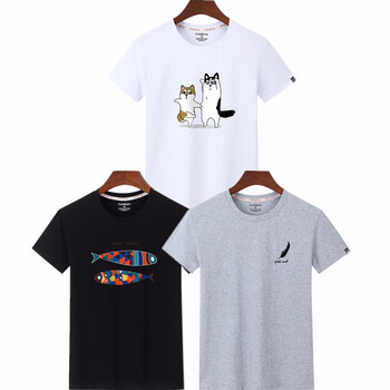Lee Cooper 短袖 男士T恤 ZYLE純棉短袖二哈白+魚黑+小羽毛灰 