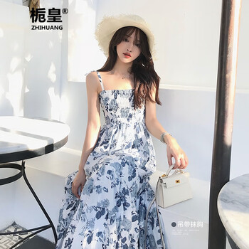 梔皇（ZHIHUANG） 碎花 鑲鉆 連衣裙