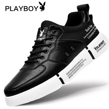 花花公子（PLAYBOY）男士黑色（低幫款） 40