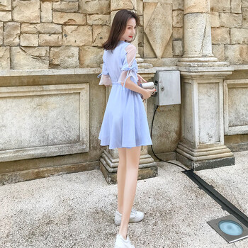 芮妮蘭（Rui Ni Lan） 條紋 紐扣 連衣裙
