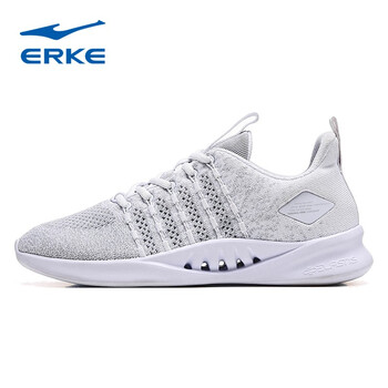 鴻星爾克（ERKE）跑步鞋正白/亮銀 