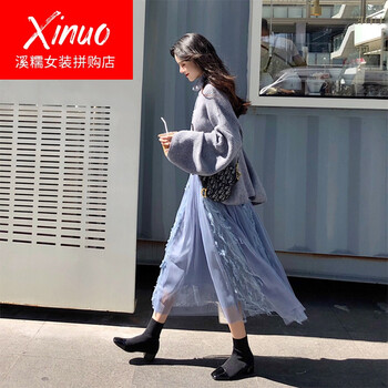 牛仔袖毛衣