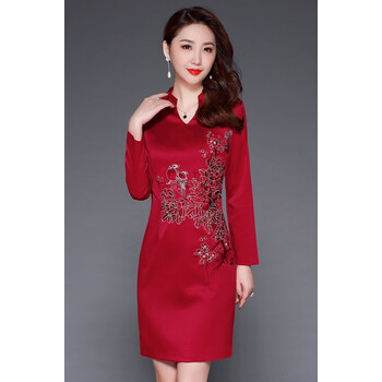 元素,新款,流行,紅色,樣式,裙冬,趨勢,連衣,衣裙,結(jié)婚