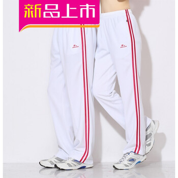 CJZ 長(zhǎng)袖 男士T恤 白色雙紅條褲 
