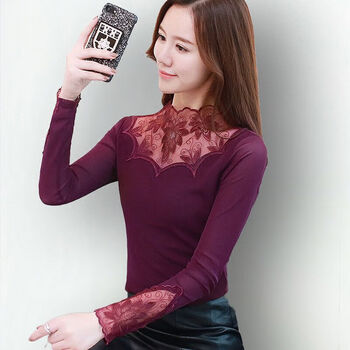 木清清 繡花，拼接，鏤空，紗網(wǎng)，立體裝飾，蕾絲 短袖 T恤 女 立領(lǐng)