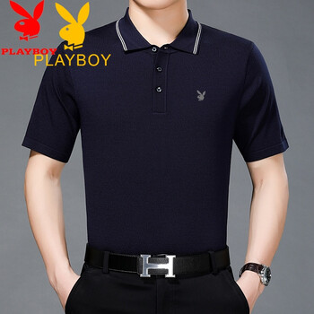 花花公子（PLAYBOY） 短袖 男士T恤 1833藏青色 