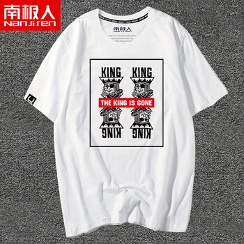 南極人（Nanjiren） 短袖 男士T恤 白/撲克牌 