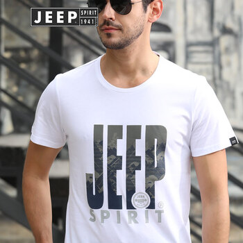 Jeep 短袖 男士T恤 白色（4070） 