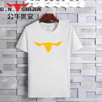 公牛世家（G.N.SHI JIA） 短袖 男士T恤 白色大標 