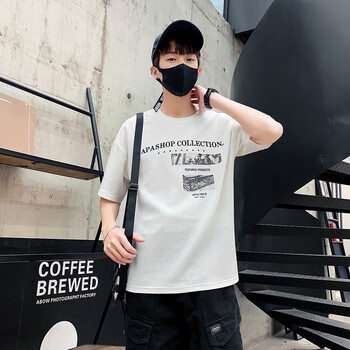 奈瑾（NAIJIN） 五分袖 男士T恤 白色T76  