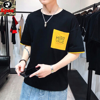 APES BACK 短袖 男士T恤 T118黑色 