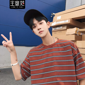 主意范（ZHUYIFAN） 短袖 男士T恤 棕色 