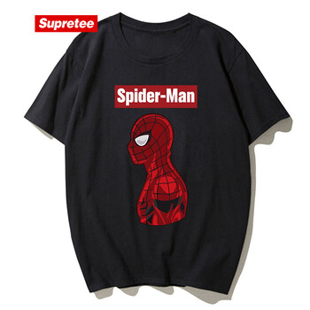 supretee 短袖 男士T恤 黑色蜘蛛俠 