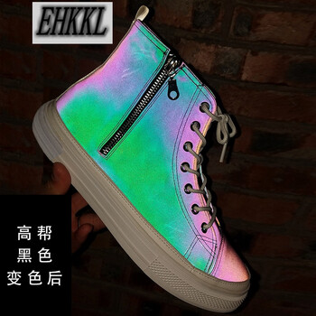 EHKKL男士黑色高幫 黑色高幫變色后 37