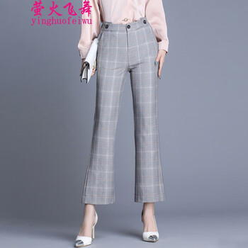 螢火飛舞（yinghuofeiwu） 高腰 喇叭褲 女 九分褲 休閑褲