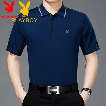 花花公子（PLAYBOY） 短袖 男士T恤 1833藍(lán)色 