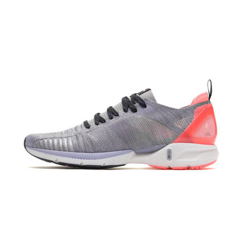 李寧（LI-NING）跑步鞋濁灰紫/暗灰紫/熒光珊瑚粉 