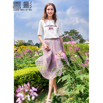 香影（xiangying） 斜襟 短袖 T恤 女 圓領(lǐng)