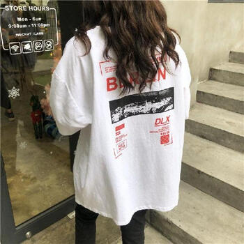白色長款t恤 韓國