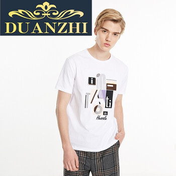 端致（DUANZHI） 長袖 男士T恤 A06本白BRIGHT WHITE 