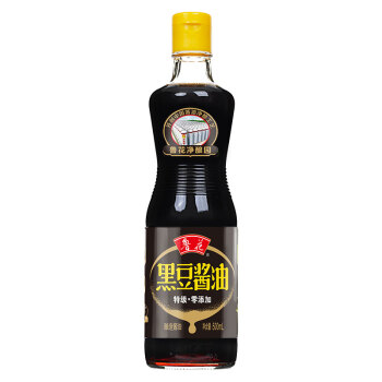 鲁花 调味品 黑豆酱油500ml 酿造特级酱油 非转基因 黑豆酿造