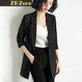 氣質(zhì)西服長(zhǎng)款長(zhǎng)袖修身
