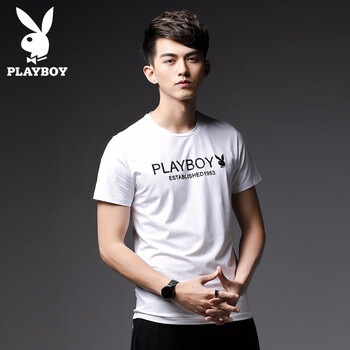 花花公子（PLAYBOY） 短袖 男士T恤 1817白色 