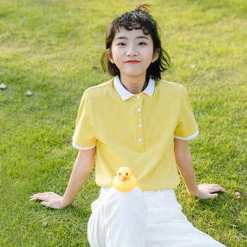 未知 拼接 短袖 T恤 女 翻領(lǐng)