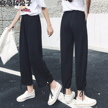烏龜和兔子 高腰 闊腿褲 女 九分褲 休閑褲