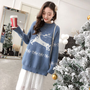 圣誕款雪花女毛衣
