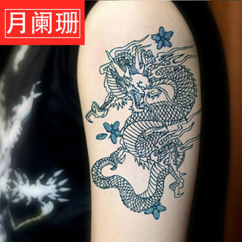 狼图腾 纹身贴防水男女花臂胸部手臂狼头仿真刺青贴纸