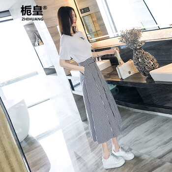 梔皇（ZHIHUANG） 條紋 條紋 連衣裙