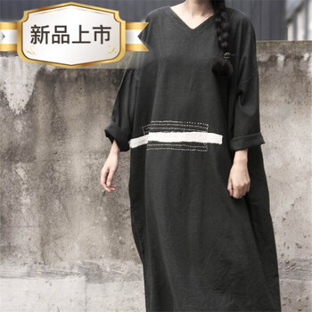 時(shí)尚女士長(cháng)袖連衣裙，優(yōu)雅又大方