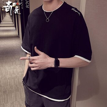 奇鹿（QILU） 短袖 男士T恤 DS347黑色 