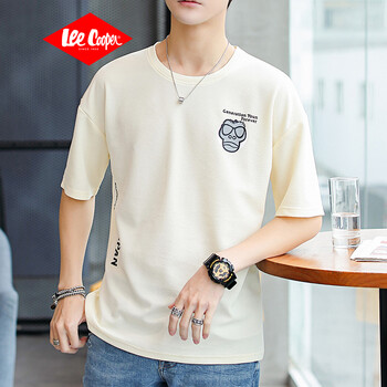 Lee Cooper 短袖 男士T恤 淡黃 