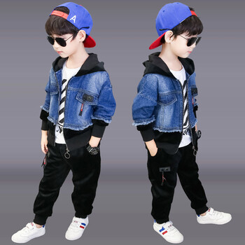 男童棉服拼接袖韓版