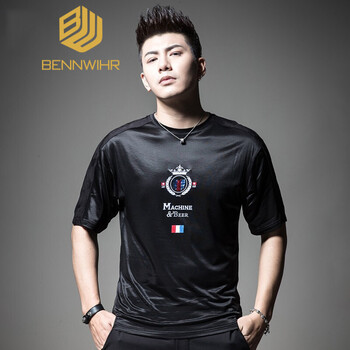 本維（BENNWIHR） 五分袖 男士T恤 黑色 
