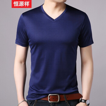 恒源祥 短袖 男士T恤 68161 藍色 
