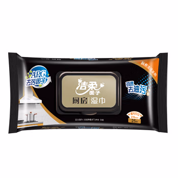 洁柔厨房湿纸巾(C&S) 加倍去油污25片 XL号大规格（抽取式 劲速去油污）温和不伤手 新老品交替发货