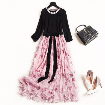 范姿 碎花 流蘇，拼接，拉鏈，綁帶，印花 連衣裙