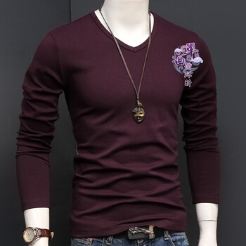 單曲循環(huán) 長(zhǎng)袖 男士T恤 紫色 S，XL，L，XXL，XXXL，M