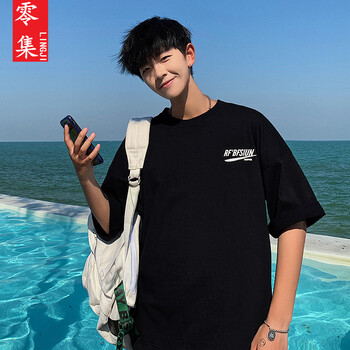 零集（LINGJI） 短袖 男士T恤 T9803黑色 