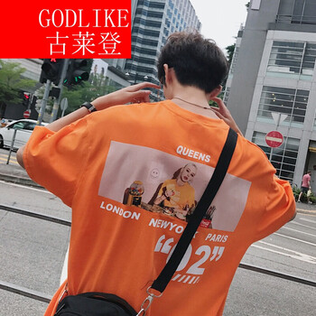古萊登（GODLIKE） 短袖 男士T恤 橘紅色 XL，L，M