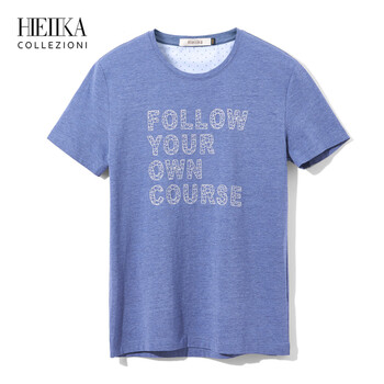 海一家（Hieiika） 短袖 男士T恤 牛仔藍花紋Y3 