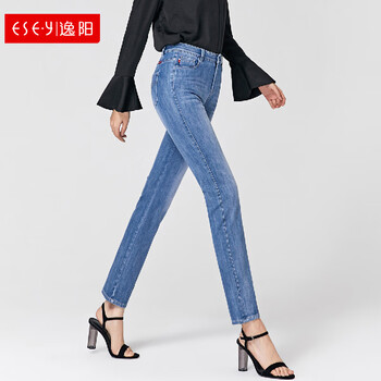 逸陽（ESE-Y）  直筒褲 女 長褲 牛仔褲