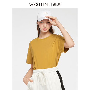 西遇（Westlink） 開衩 短袖 T恤 女 圓領(lǐng)