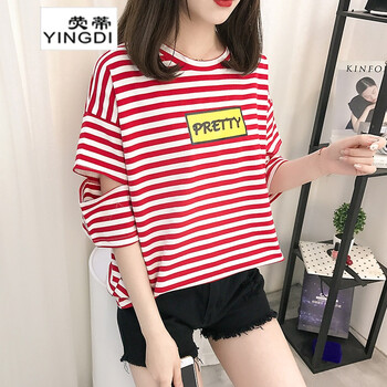 熒蒂YINGDI 鏤空，印花 短袖 T恤 女 圓領(lǐng)